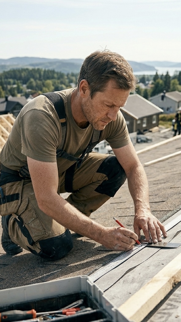 Roofer on a roof